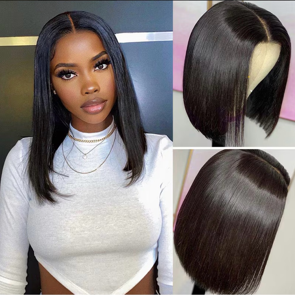 12in 100% human bob wig. Natural color.